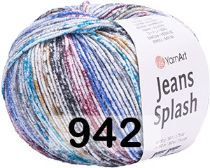 Пряжа YarnArt Jeans Splash 942 сине-красно-черный