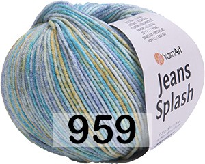 Пряжа YarnArt Jeans Splash 959 желт.бирюз. син.бел.