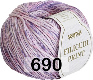 Пряжа Сеам Filicudi print 690 бел. сирен.фиолет.