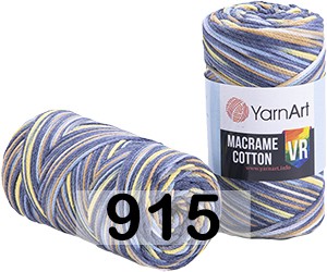 Пряжа YarnArt macrame cotton vr 915 джинс.желт.голуб.