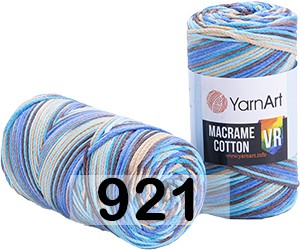 Пряжа YarnArt macrame cotton vr 921 син.голуб.коричн.