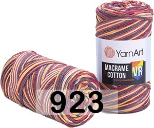 Пряжа YarnArt macrame cotton vr 923 борд.оранж.коричн.