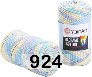 Пряжа YarnArt macrame cotton vr 924 бирюз.желт.голуб.
