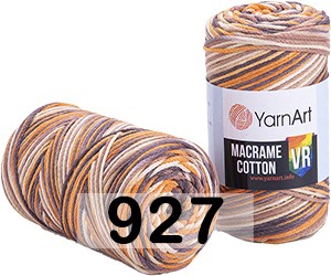 Пряжа YarnArt macrame cotton vr 927 оранж.коричн.бел.