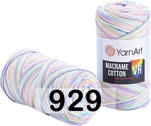 Пряжа YarnArt macrame cotton vr 929 ДЕТСКИЙ