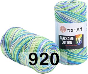 Пряжа YarnArt macrame cotton vr 920 салат.фиолет.желт.