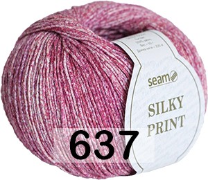 Пряжа Сеам Silky print 637 ягодный взрыв