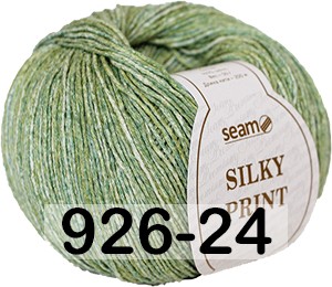 Пряжа Сеам Silky print 926-24 зеленый микс