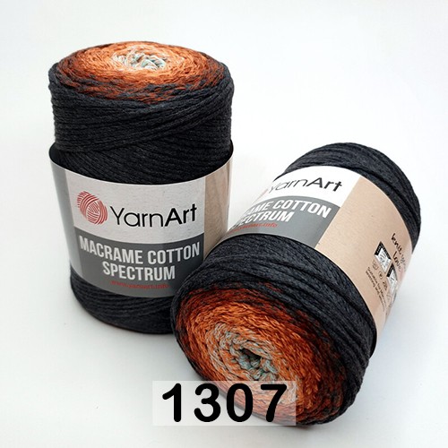 Пряжа YarnArt macrame cotton spectrum 1307 серо.коричн.рыжий