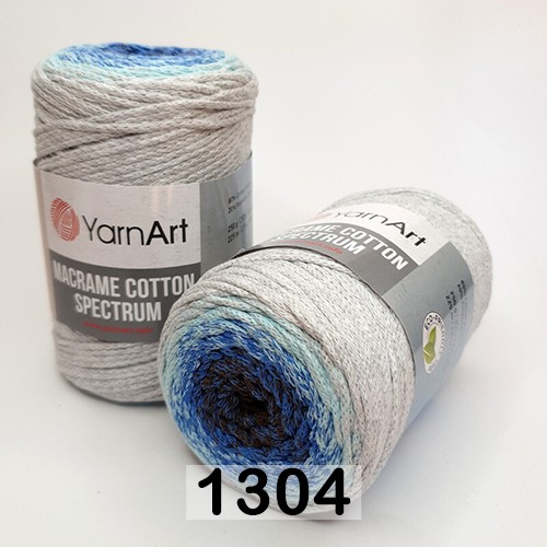 Пряжа YarnArt macrame cotton spectrum 1304 бело-синий
