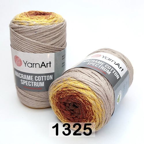 Пряжа YarnArt macrame cotton spectrum 1325 беж-терракот
