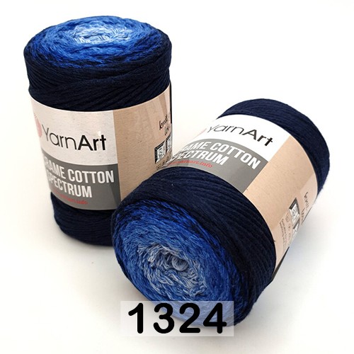 Пряжа YarnArt macrame cotton spectrum 1324 синий-василек