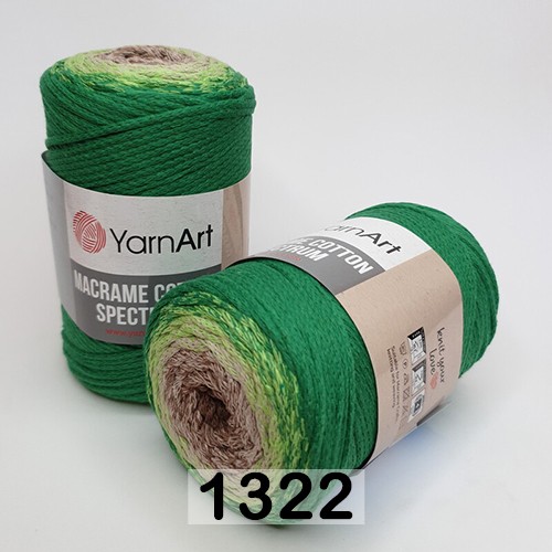 Пряжа YarnArt macrame cotton spectrum 1322 зелено-беж
