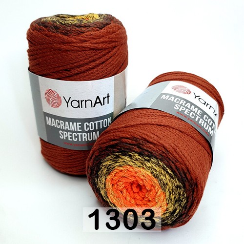 Пряжа YarnArt macrame cotton spectrum 1303 терракот-оранж.