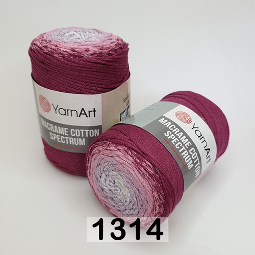 Пряжа YarnArt macrame cotton spectrum 1314 цикламен-св.сирень