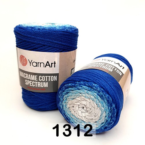 Пряжа YarnArt macrame cotton spectrum 1312 синий-белый