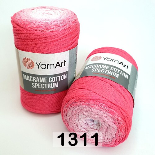 Пряжа YarnArt macrame cotton spectrum 1311 розово-белый