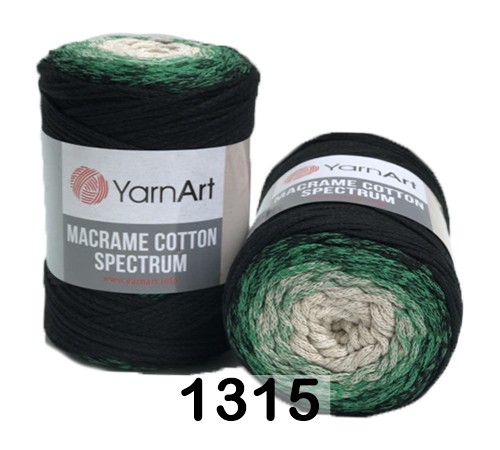 Пряжа YarnArt macrame cotton spectrum 1315 сине-зелен.белый