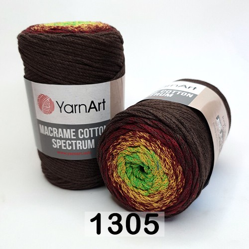 Пряжа YarnArt macrame cotton spectrum 1305 коричн.бордо.салат