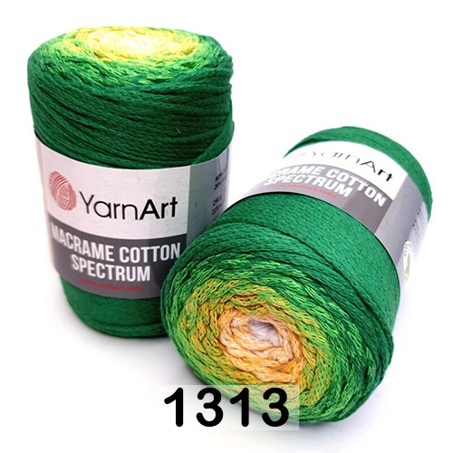 Пряжа YarnArt macrame cotton spectrum 1313 зелен.салат.желтый